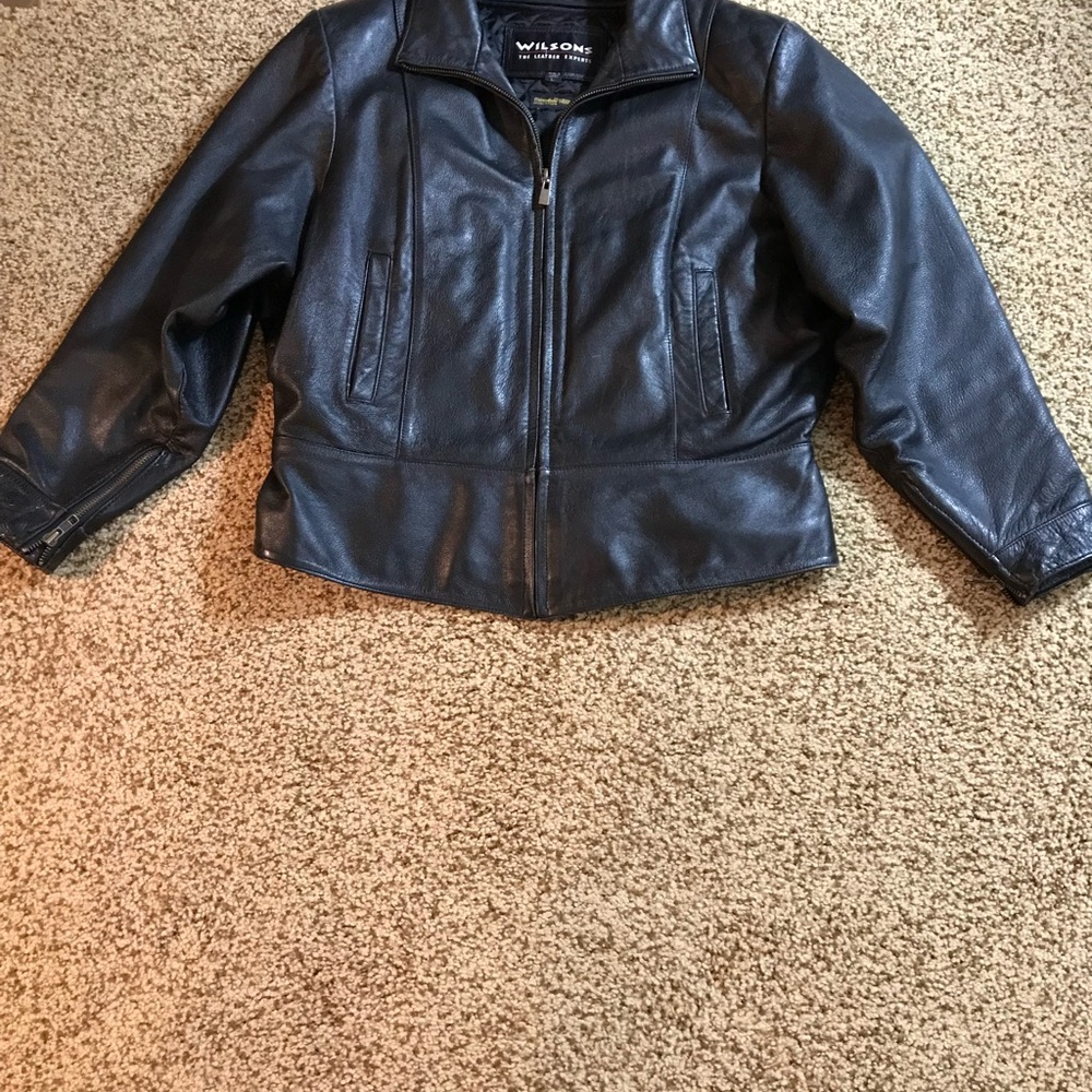 Wilson's Black Leather Jacket used for motorcycle riding